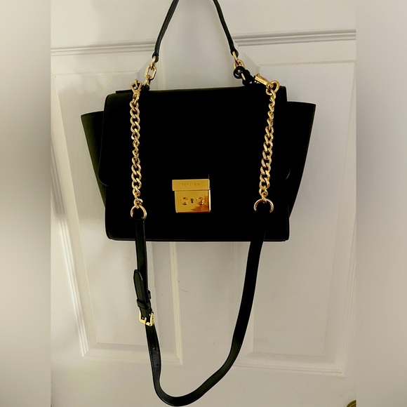 Michael Kors, Brandi Top Handle Satchel, Black Leather - Picture 1 of 3